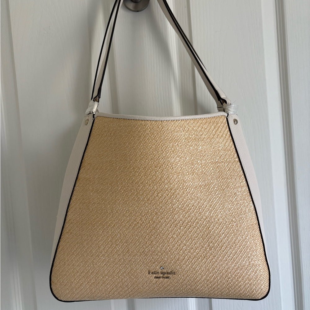 Kate Spade Tan and White Shoulder Bag